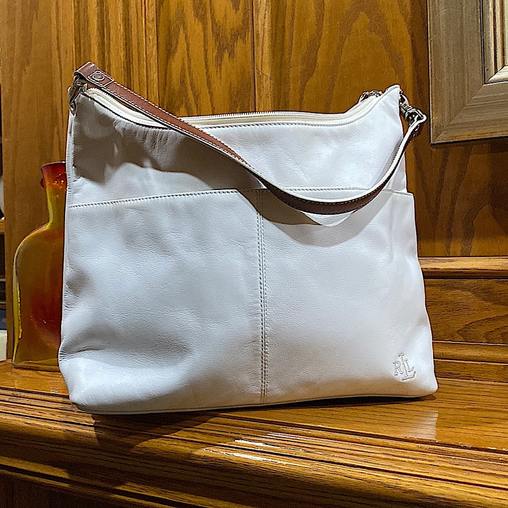 LAUREN Ralph Lauren Leather Small Hobo Shoulder Bag.